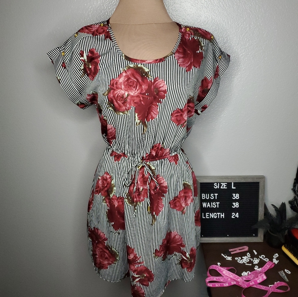 Striped floral dress